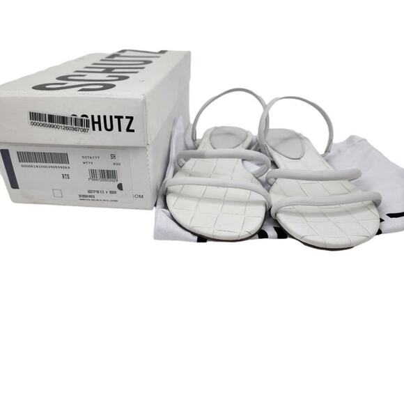 Schutz White Slip On Alberta Strappy Slip On Casual Slide Sandals Size 8.5 - Picture 1 of 6